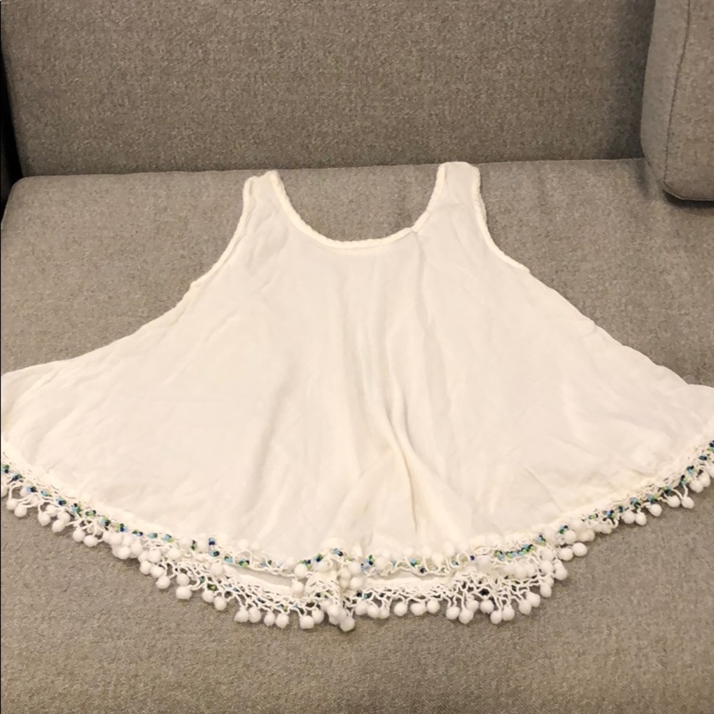 A line Pom Pom and Beaded Tank Top